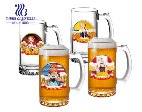 16oz classic beer steins personalize decal designs beer glasses for promotion 