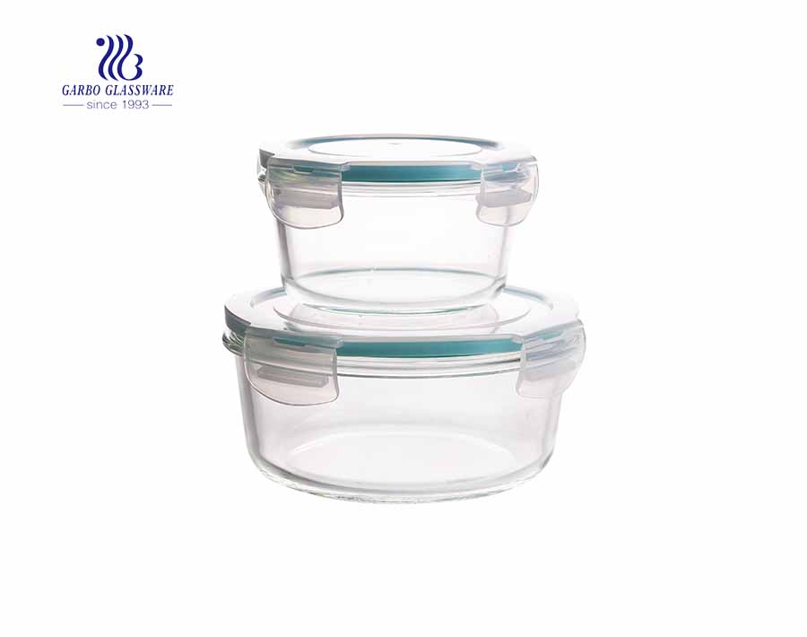 Lock Lid Tempered Glass Food Container For Microwave Oven Bowl Set Glass Kitchenware