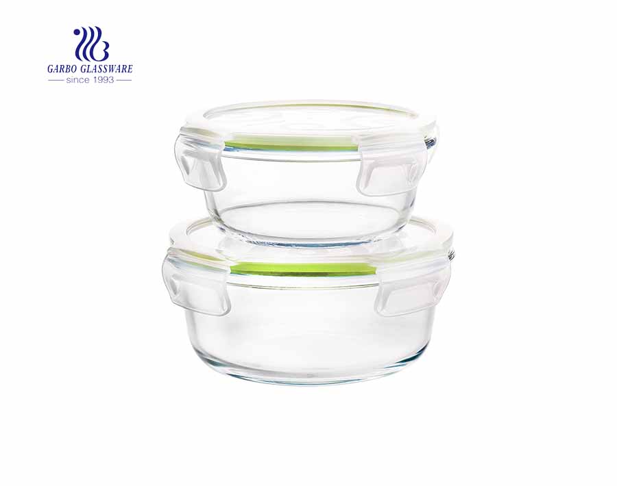 Lock Lid Tempered Glass Food Container For Microwave Oven Bowl Set Glass Kitchenware