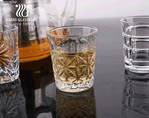 Standard 2oz 50ML in stock small size engraved shot glass cups with 5 designs