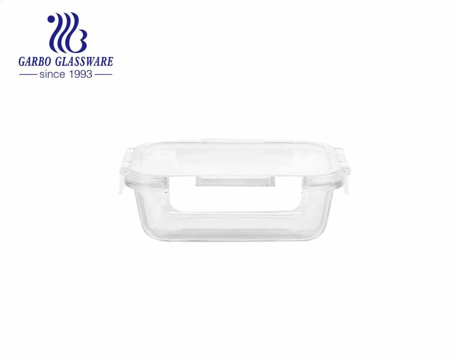 Recipiente para alimentos de vidrio de 1L seguro para horno microondas, caja de almuerzo bento a prueba de fugas, recipiente para alimentos de almacenamiento de preparación de comidas