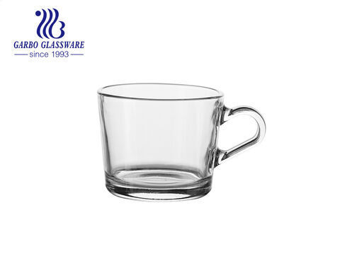 Taza de vidrio transparente de 290 ml con mango taza de café de vidrio de alta calidad