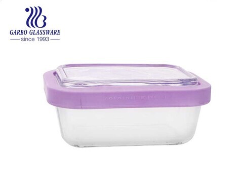 600ml Heißer Verkauf Mikrowellenherd Sicherer Glaslebensmittelbehälter Auslaufsicherer Bento-Lunchbox-Essenszubereitungsbehälter