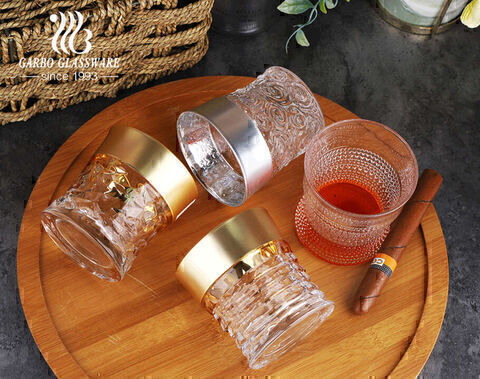 كوب شاي زجاجي بحجم 11 أونصة مطلي باللون الذهبي والفضي غير قابل للتلاشي على الطراز العربي