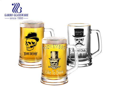 Vasos de cerveza IPA grandes de 14 oz con jarras de cerveza de base pesada de Alemania con diseños personalizados