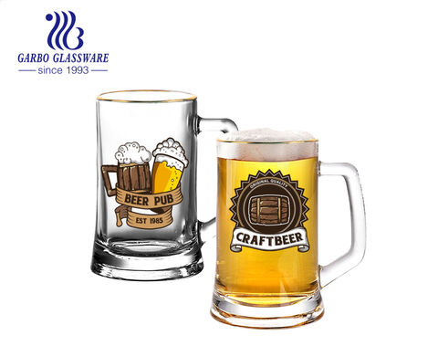 Grands verres à bière IPA de 14 oz avec chopes de bière allemandes à base lourde avec des conceptions personnalisées