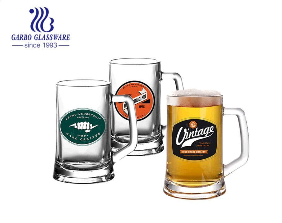 Vasos de cerveza IPA grandes de 14 oz con jarras de cerveza de base pesada de Alemania con diseños personalizados