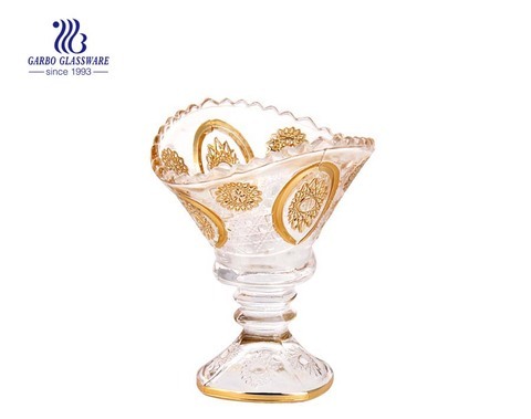 Cuenco de postre de cristal serie girasol de Oriente Medio, taza de cristal de 4 pulgadas, sin plomo, apto para microondas