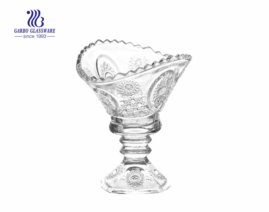 Tigela de sobremesa de vidro da série Girassol, venda quente no Oriente Médio, copo de vidro de 4 polegadas, cristal sem chumbo, seguro para micro-ondas