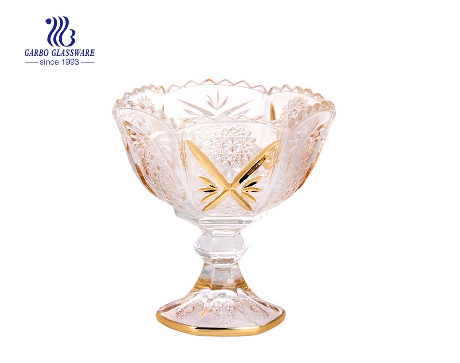 Middle East Hot selling Sunflower series  glass dessert bowl 4  inches glass cup lead free crystal microwave safe