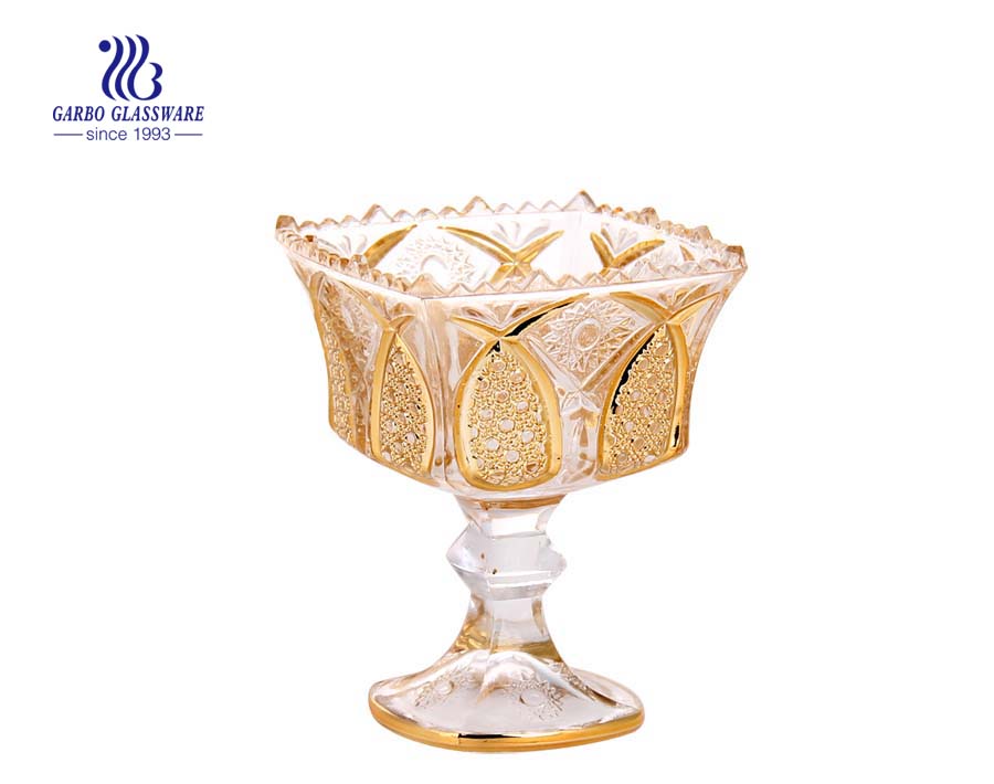 Middle East Hot selling Sunflower series  glass dessert bowl 4  inches glass cup lead free crystal microwave safe