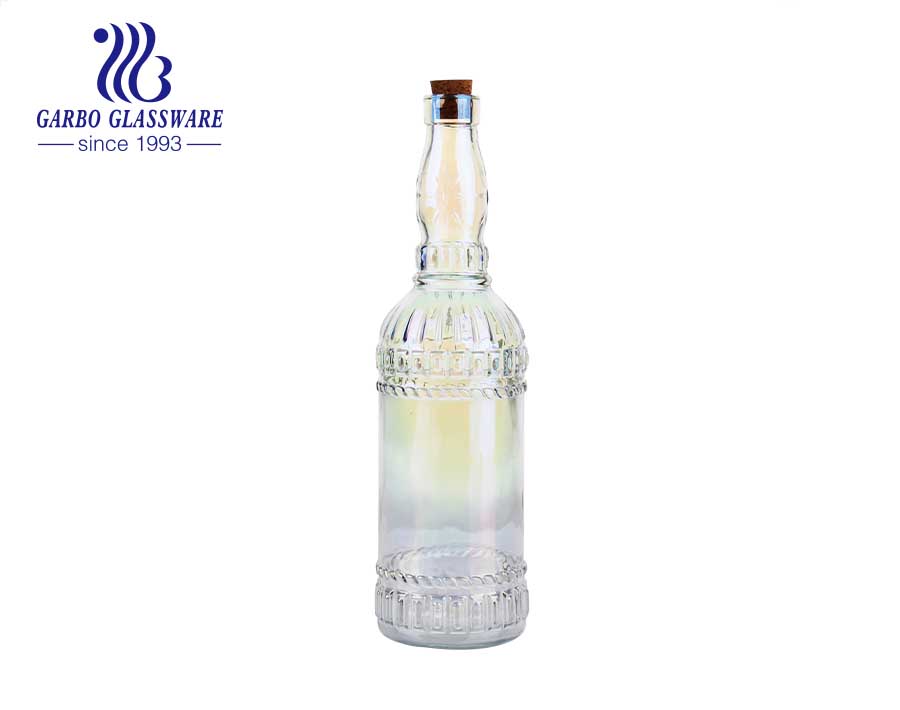 33oz bernsteingelbe Glasflasche Aufbewahrungsflasche mit luftdichtem Deckel Biersaft Klarglashersteller