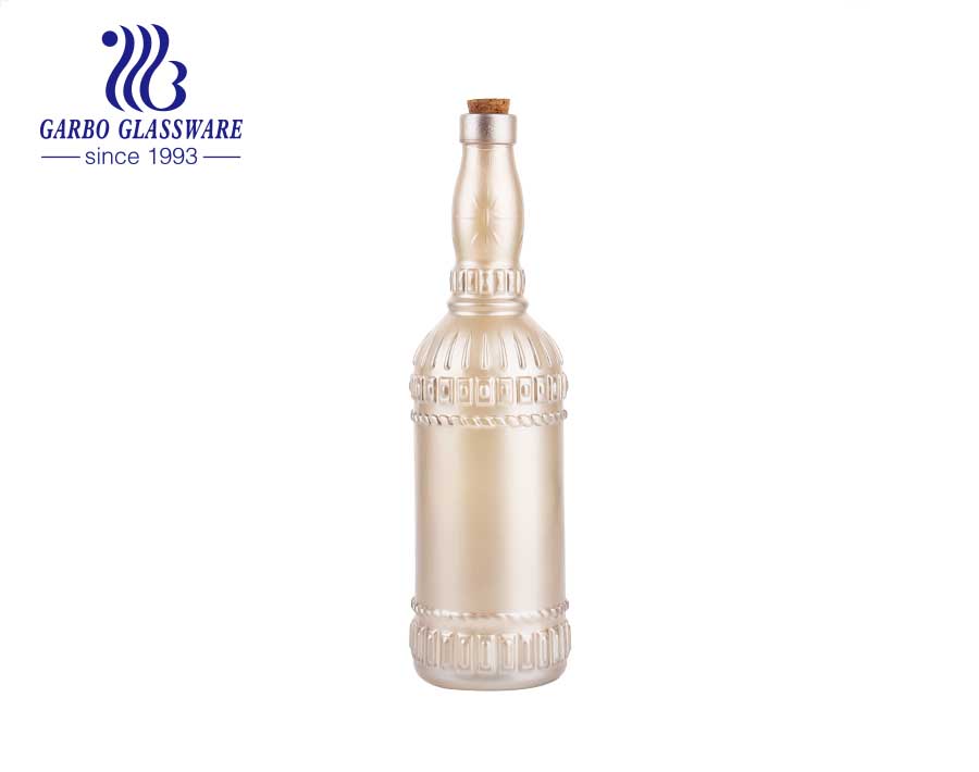 33oz bernsteingelbe Glasflasche Aufbewahrungsflasche mit luftdichtem Deckel Biersaft Klarglashersteller