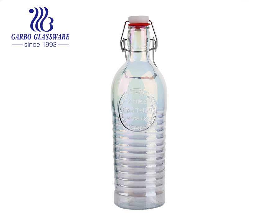 طلاء حبر مخصص 1000 مل زجاجة زجاجية مع زجاجة تخزين زجاجية سوينغ سدادة علوية مزخرفة