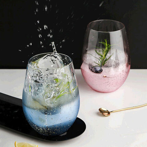 Large size 550ML 20OZ glass tumbler with unfading etching colors