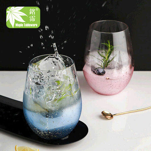 Large size 550ML 20OZ glass tumbler with unfading etching colors