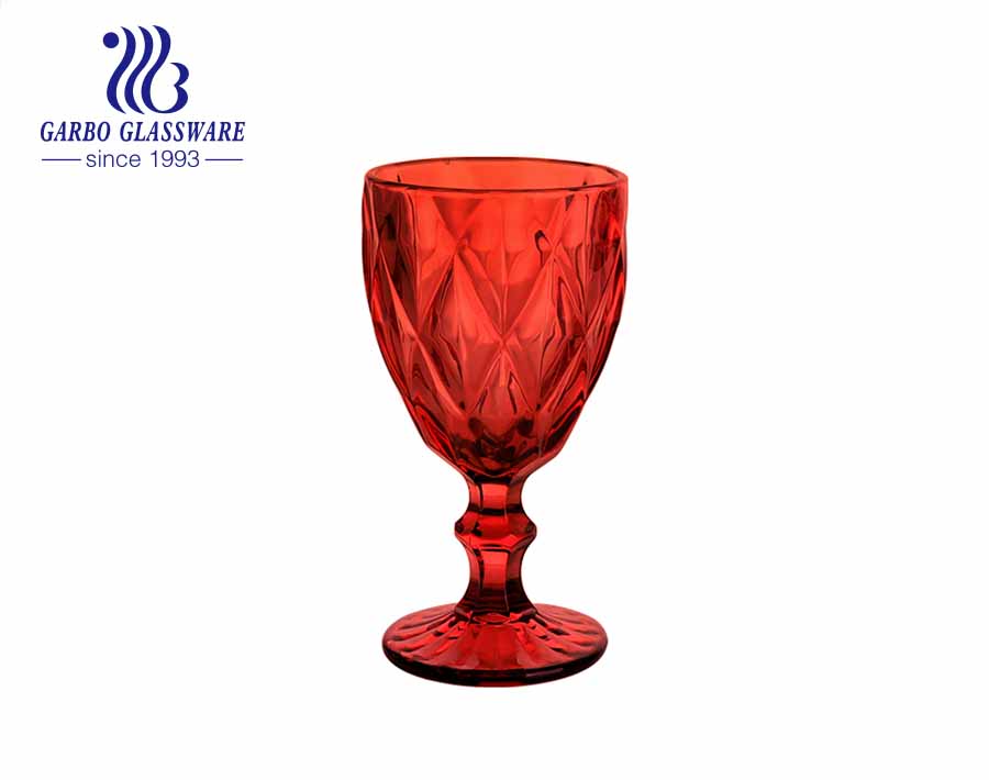 الأواني الزجاجية ذات اللون الأحمر 300 مللي لعصير النبيذ لتزيين المنزل