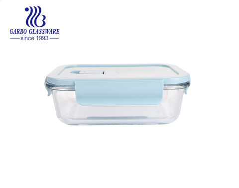 400ml lunch box Oven Safe food container borosilicate glass ovenware with pink silicone hole lids