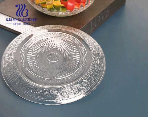9 inch vintage glass fruit plate wholesale clear with elegant design