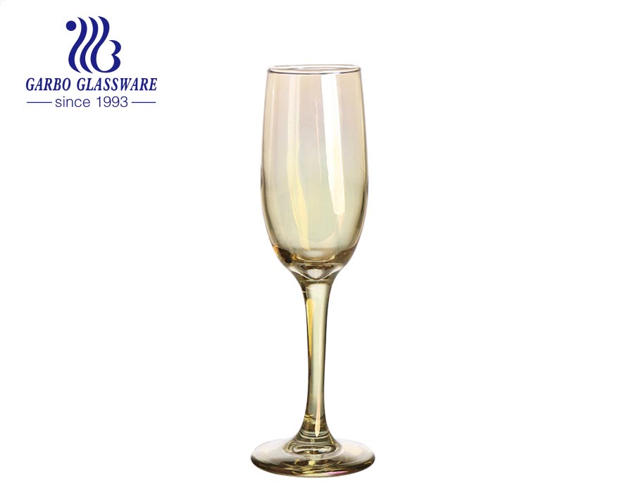 Verres à flûtes à champagne Verres à champagne couleur placage ionique 6.5 oz avec boîte-cadeau élégante