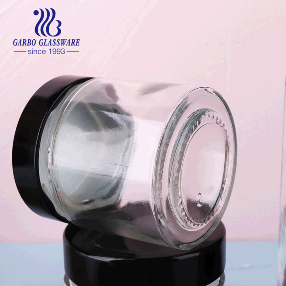 800ml straight cylinder glass kitchen canister with stackable plastic lid