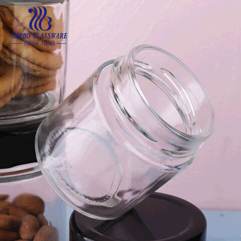 800ml straight cylinder glass kitchen canister with stackable plastic lid
