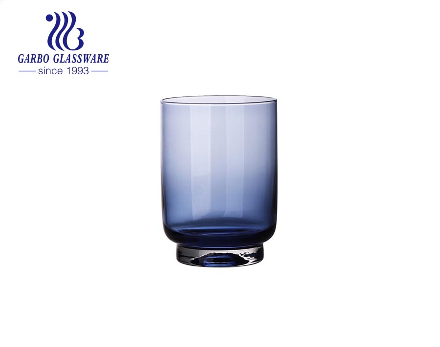 أكواب زجاجية أرجوانية اللون مصنوعة يدويًا عالية الجودة 400 مللي لشرب العصير