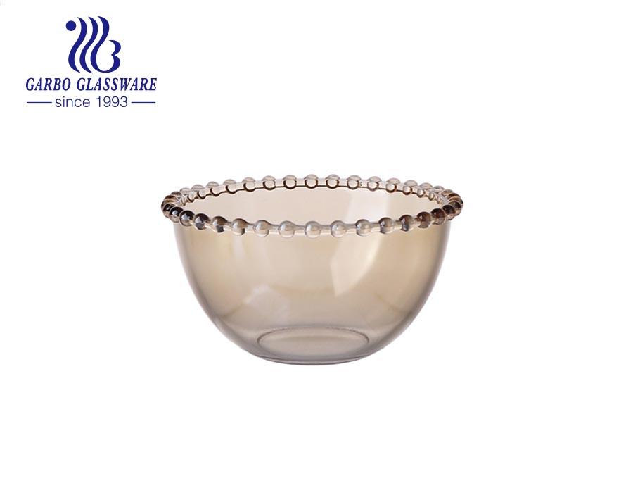 Beaded design Clear Glass fruit Salad Mixing Bowls for Party And Dinner