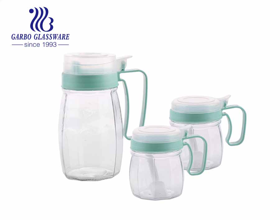 2200ml 1700ml 1200ml 900ml set of 4 sizes cylinder shape glass kitchen canister set with screw lid