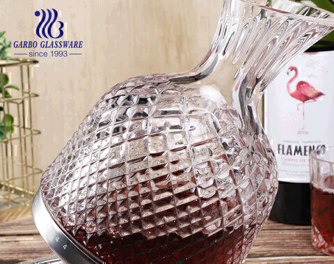 Chất lượng cao khắc decanter xoay con quay hồi chuyển rượu vang đỏ pha lê sáng tạo trang trí nhà sang trọng decanter rượu whisky