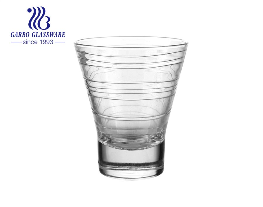 Bleifreies Kreisdesign V-förmiger 14oz Glas Eisbecher Dessertschalen Glasbecher Salathalter für den täglichen Gebrauch