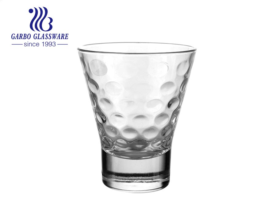 Bleifreies Kreisdesign V-förmiger 14oz Glas Eisbecher Dessertschalen Glasbecher Salathalter für den täglichen Gebrauch