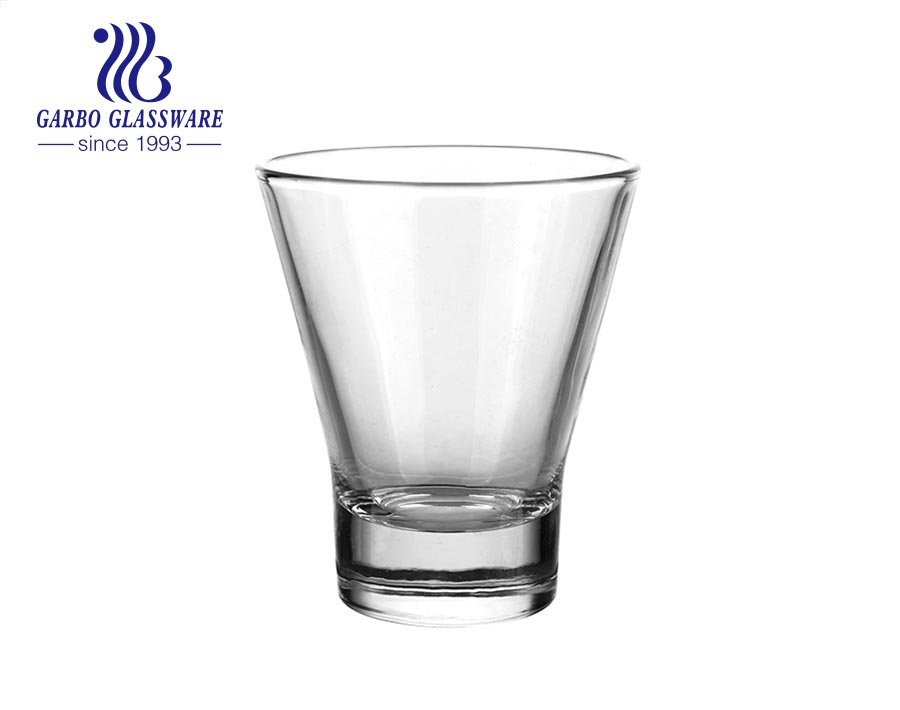 Bleifreies Kreisdesign V-förmiger 14oz Glas Eisbecher Dessertschalen Glasbecher Salathalter für den täglichen Gebrauch