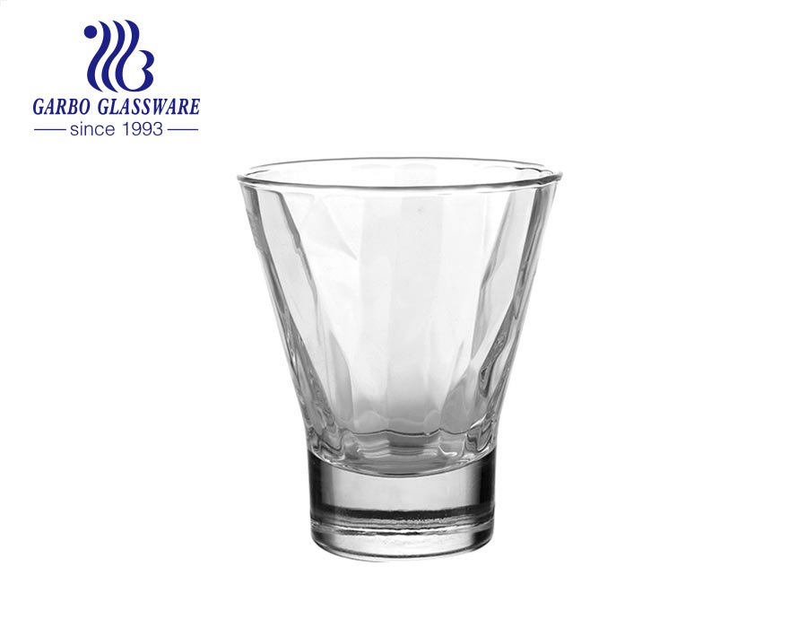 Bleifreies Kreisdesign V-förmiger 14oz Glas Eisbecher Dessertschalen Glasbecher Salathalter für den täglichen Gebrauch