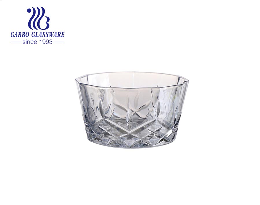 400ML Wholesale classical hot sale solid colored purple diamond design glass salad bowl