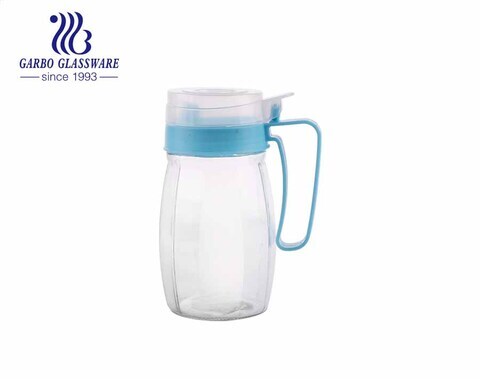 Olivenöl-Spenderflasche aus Glas 650ml mit Ausgießer und Smart-Deckel-Ölkanne für die Küche