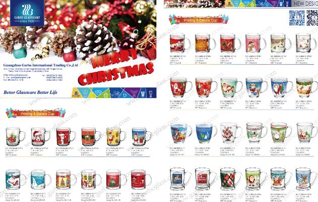 Promotional glassware with printing for Christmas Festival