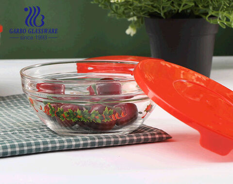 Decorated Christma design 5pcs glass salad bowl sets for Christmas Promotion gifts