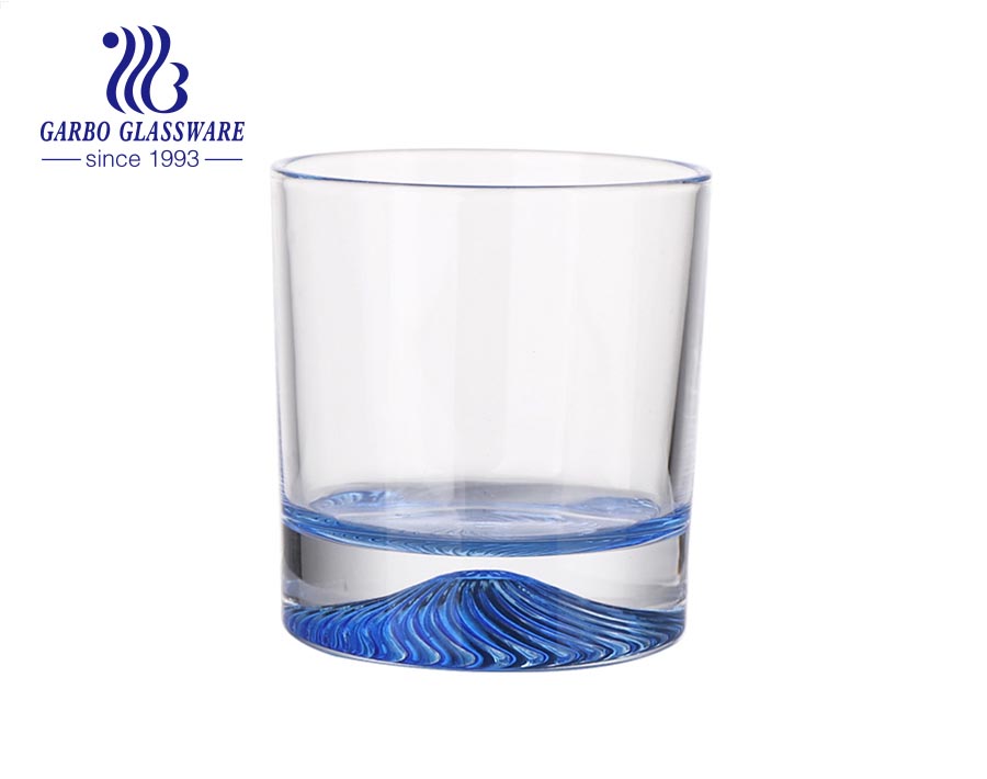 China glassware Langxu brand direct in stock glass tumbler with desert dune volcano base