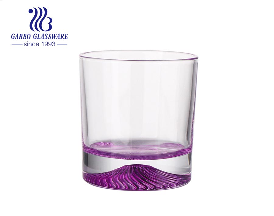 China glassware Langxu brand direct in stock glass tumbler with desert dune volcano base