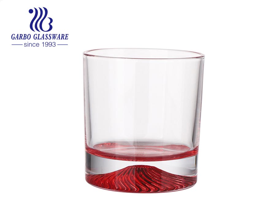 China Glaswaren Marke Langxu direkt auf Lager Glasbecher mit Wüstendünenvulkanbasis