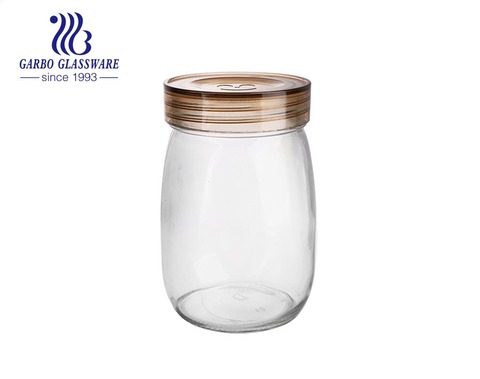 Bocaux en verre extra larges de 1130 ml avec couvercle à vis en plastique hermétique