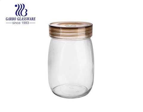 1130ml extra large glass food storage jars with airtight plastic screw lid