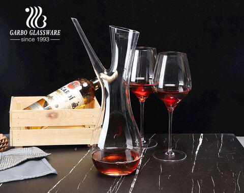 Unique shape wine decanters tree stump crotch shape 1500ml clear handmade wine decanter