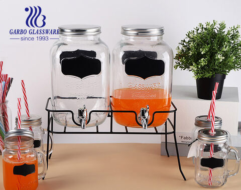 8L high quality glass dispenser with tap for beer juice water drinking hotel using