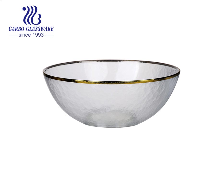 Wholesale olive green inside silver outside glass fruit salad flat bowl for daily use