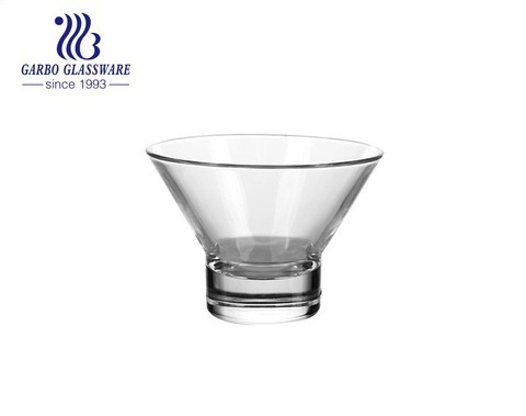 Coupe en verre de crème glacée en forme de V de 12 oz, bol à dessert, coupe en verre de cristal sans plomb