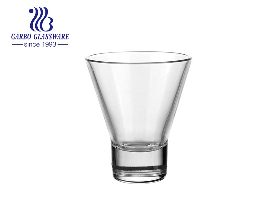 V-förmige 12oz Glas-Eisbecher Dessertschale bleifreier Kristallglasbecher