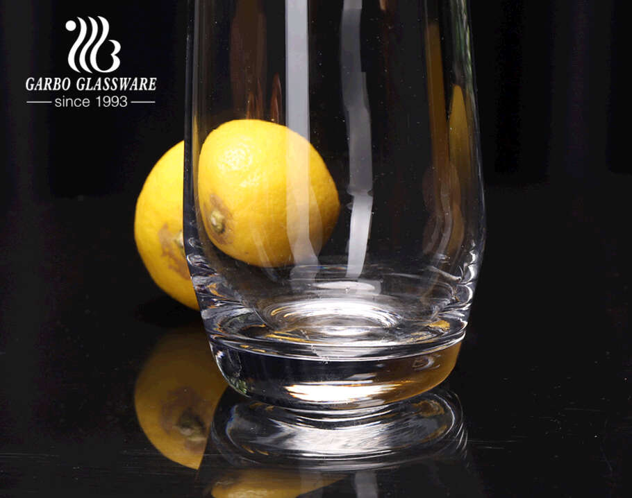 كأس زجاجي طويل ونحيف الشكل متعدد الأحجام لشرب عصير المشروبات