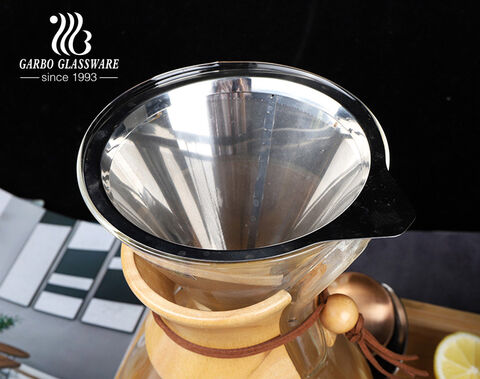 إبريق قهوة زجاجي كبير بحجم 54 أونصة من البورسليكات مع صنبور